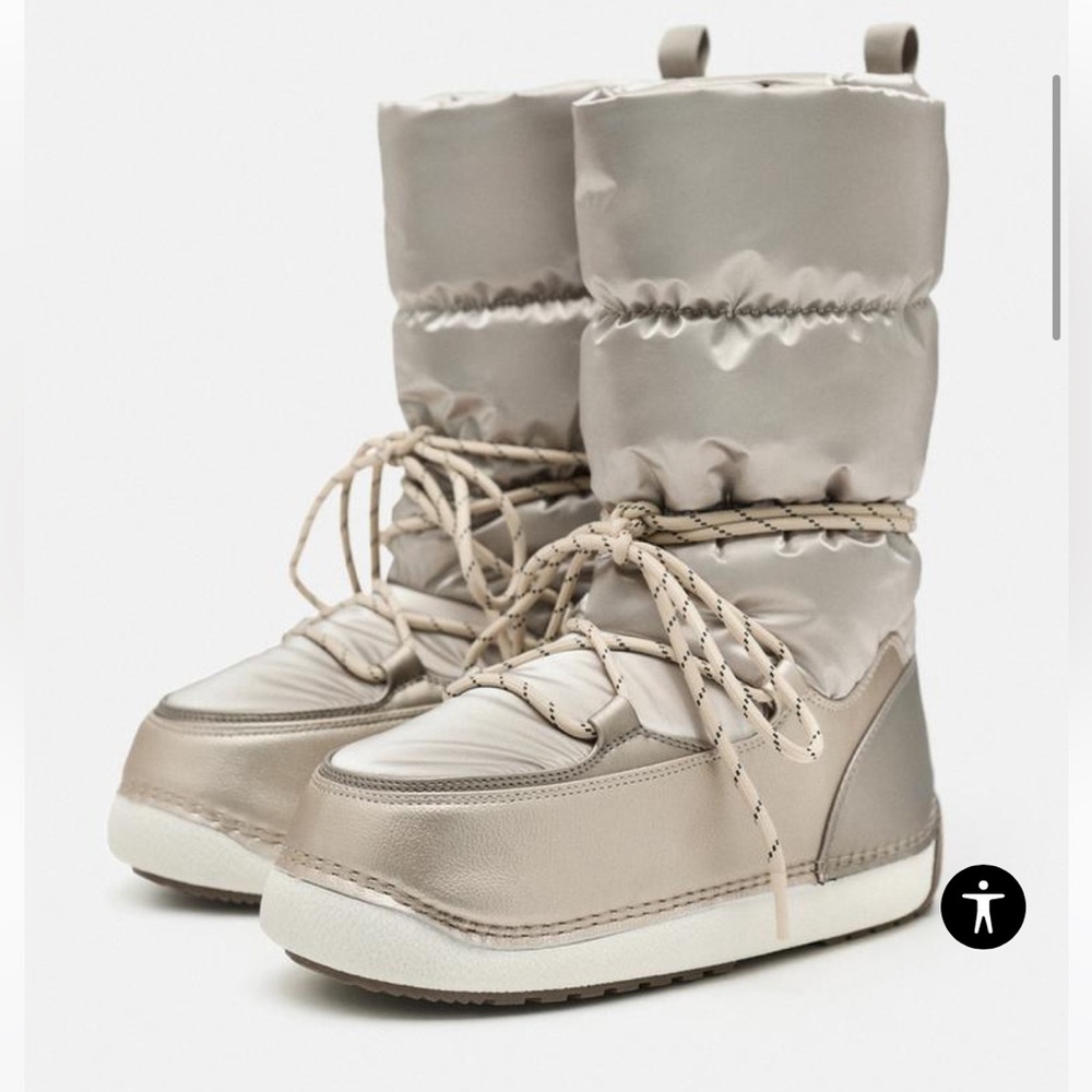 Zara Ski Collection silver moon boots